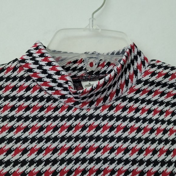 Fabletics Camryn Cropped Top Womens M Houndstooth Seamless Long Sleeve - Picture 5 of 12